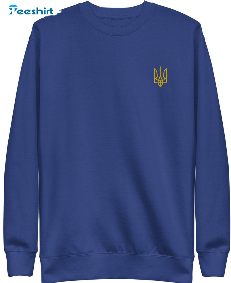 Ukraine Tryzub Trendy Shirt, Vintage Unisex T-shirt Long Sleeve