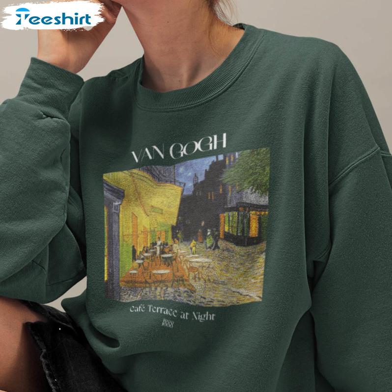 Vincent Van Gogh Cafe Terrace At Night Shirt, Famous Painter Sweatshirt Short Sleeve