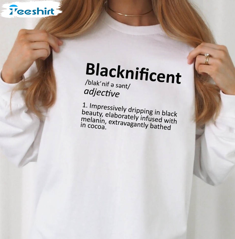 Blacknificent Definition Trending Shirt, Black Woman Short Sleeve Unisex Hoodie