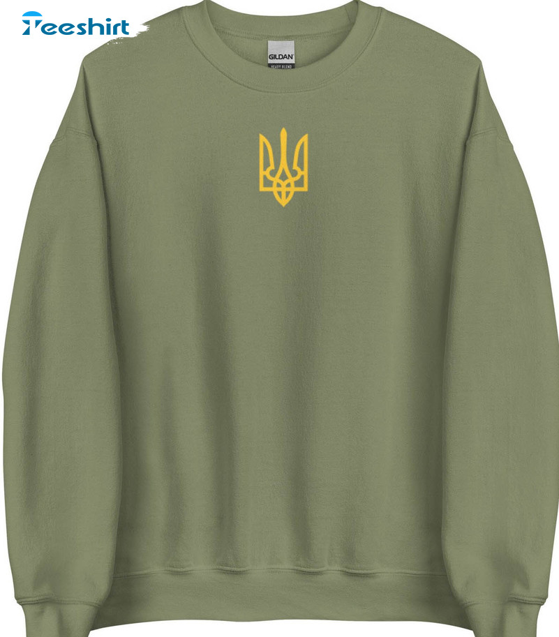 Ukraine Tryzub Trident Shirt, Ukrainian Long Sleeve Unisex T-shirt