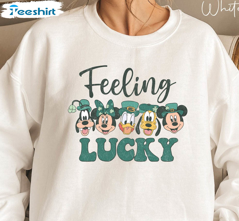 Mickey And Friends Feeling Lucky Shirt, Disney Unisex Hoodie Long Sleeve