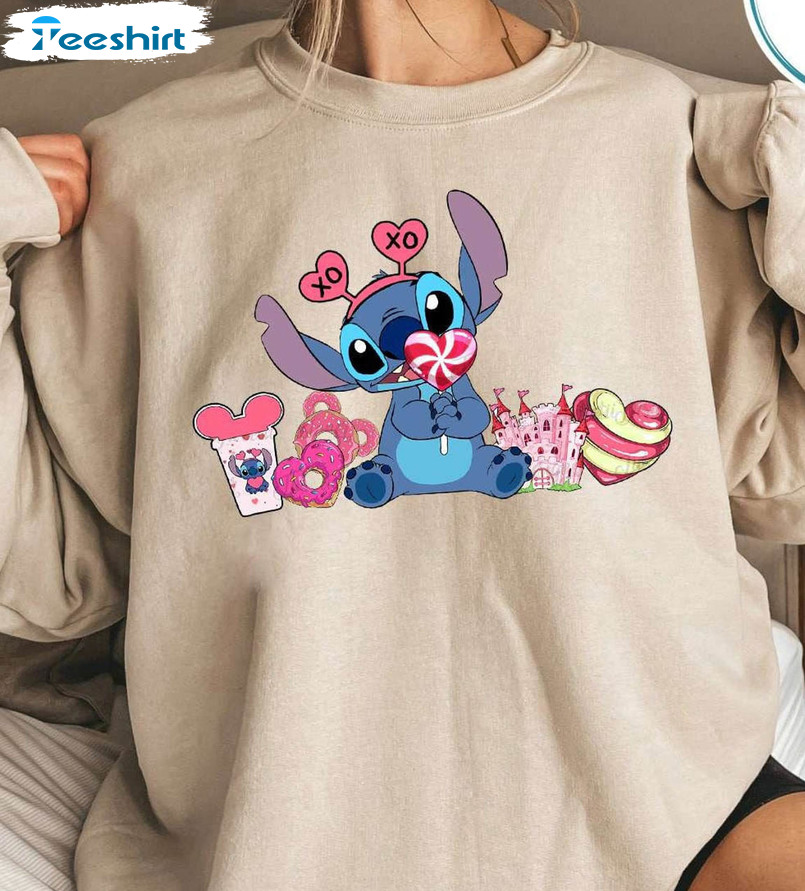 Disney Stitch Love Sweatshirt, Disney Couple Unisex T-shirt Unisex Hoodie