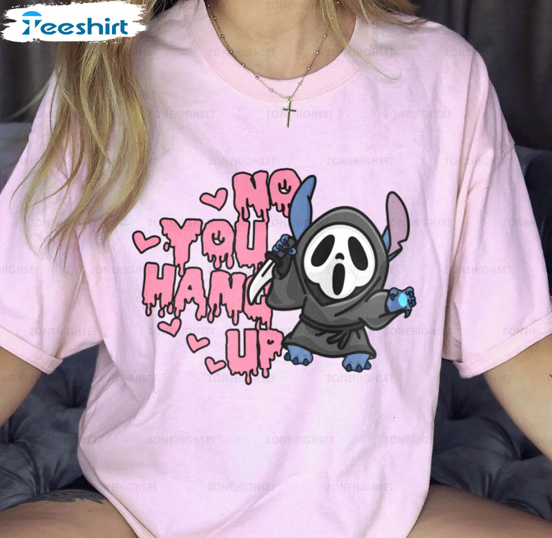 No You Hang Up Ghostface Shirt, Horror Valentines Long Sleeve Unisex T-shirt