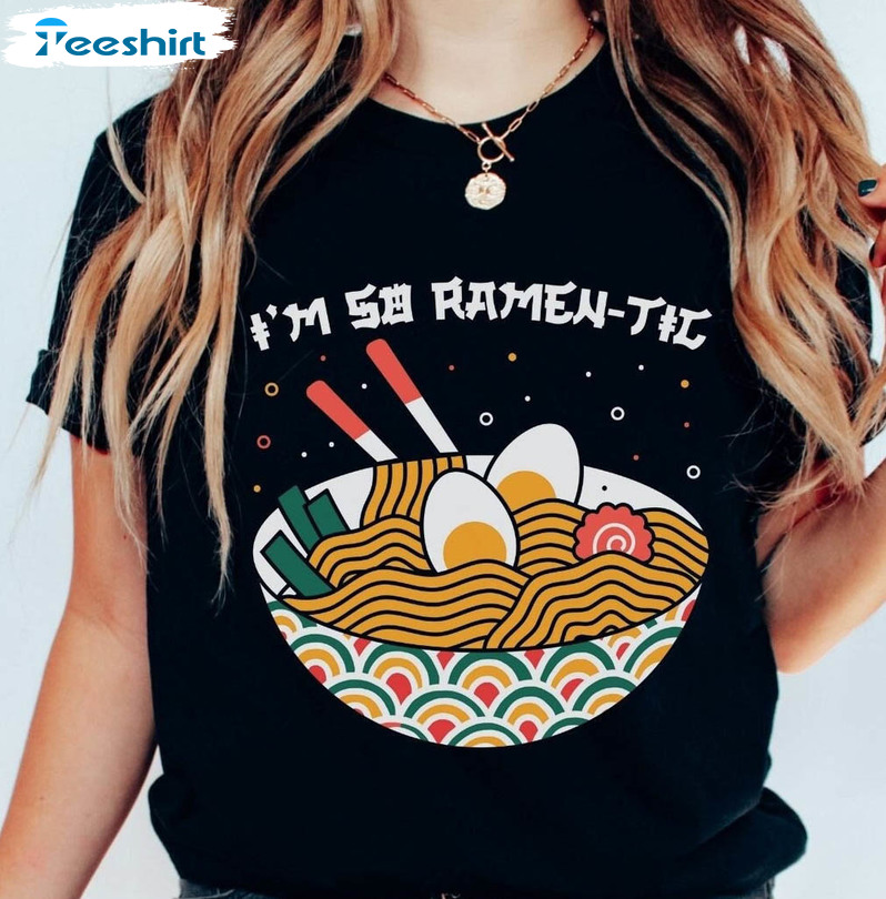 Eating Ramen Shirt, Ramen Lover Crewneck Unisex T-shirt