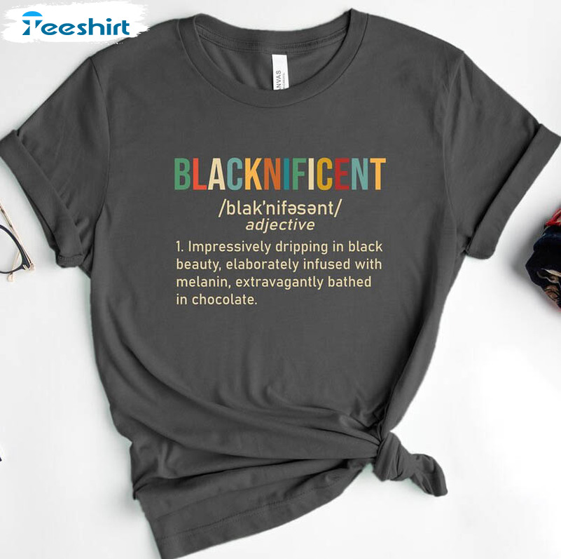 Blacknificent Shirt, Black Girl Trending Unisex Hoodie Short Sleeve