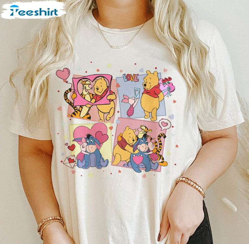 Disney Valentine Pooh Shirt , Bear And Friend Sweatshirt Unisex Hoodie