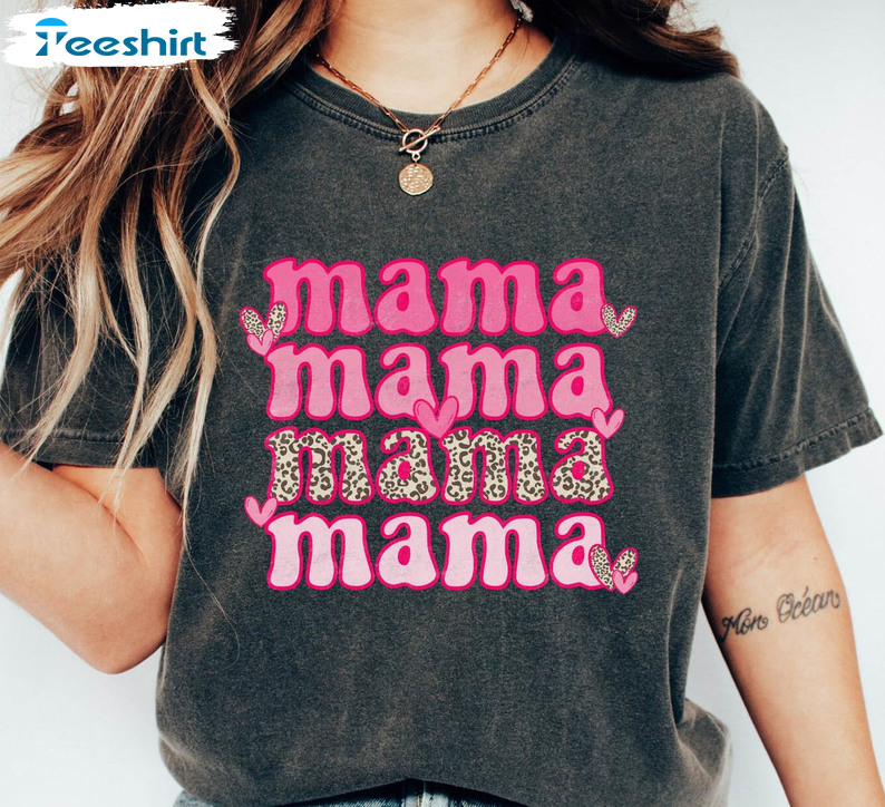 Mama Valentines Day Vintage Shirt, Funny Hoodie Short Sleeve