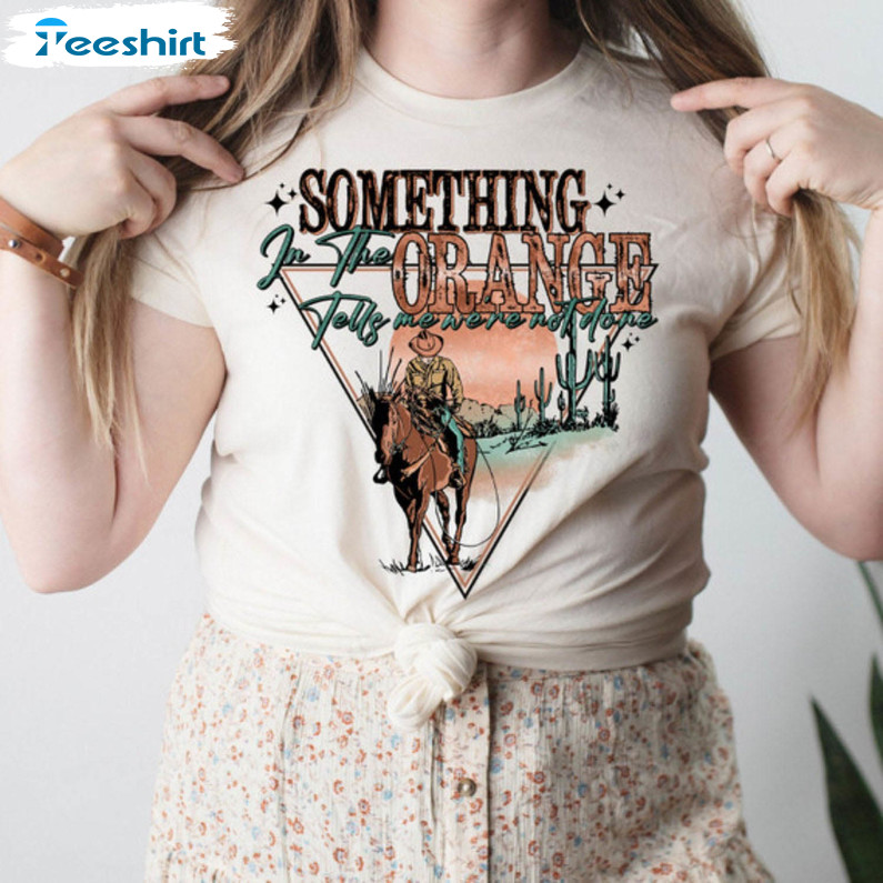 Something In The Orange Tells Me We're Not Done Shirt, Country Music Unisex Hoodie Crewneck