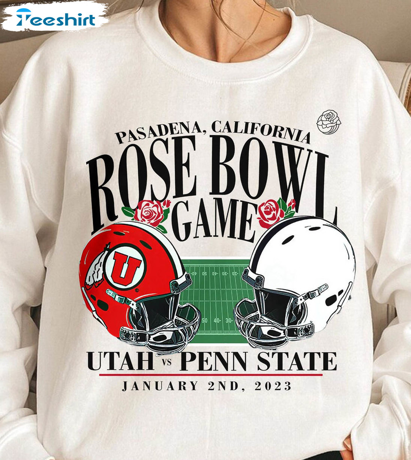 Penn State 2023 Rose Football Shirt, Lions Vs Utah Utes Unisex Hoodie Short Sleeve