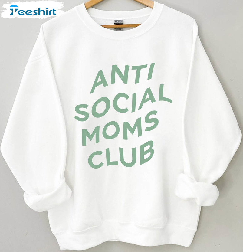 Anti Social Moms Club Retro Shirt, Cute Moms Girly Short Sleeve Long Sleeve