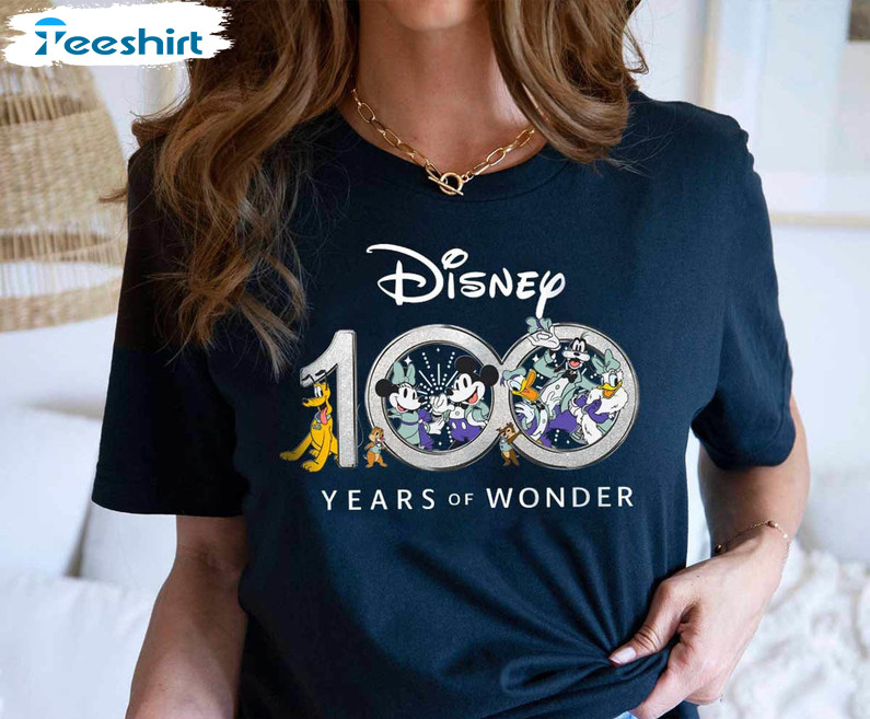Disney 100 Years Of Wonder Shirt, Disneyworld Unisex Hoodie Crewneck