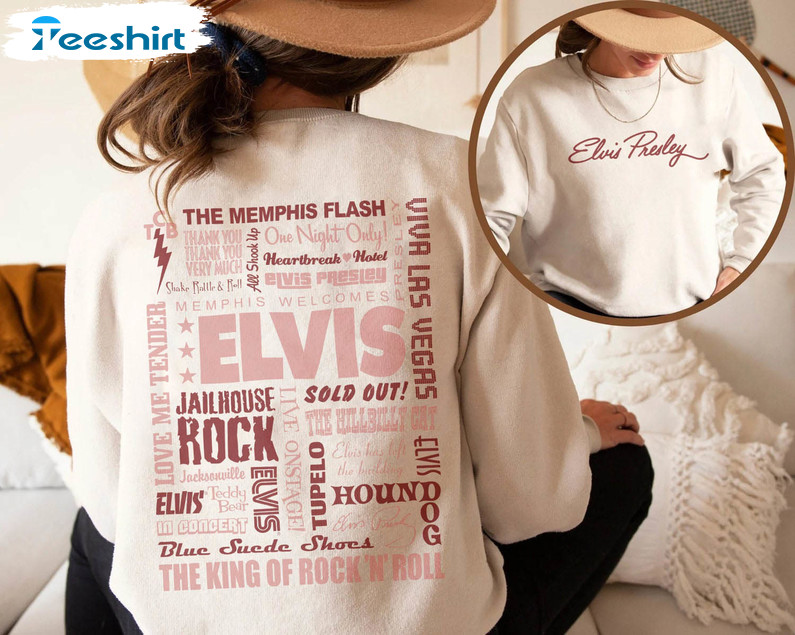 Elvis Presley Sweatshirt, The King Of Rock N Roll Unisex Hoodie Long Sleeve
