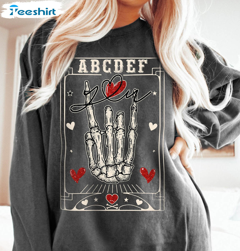 Abcdef You Funny Shirt, Anti Valentines Day Skeleton Short Sleeve Long  Sleeve