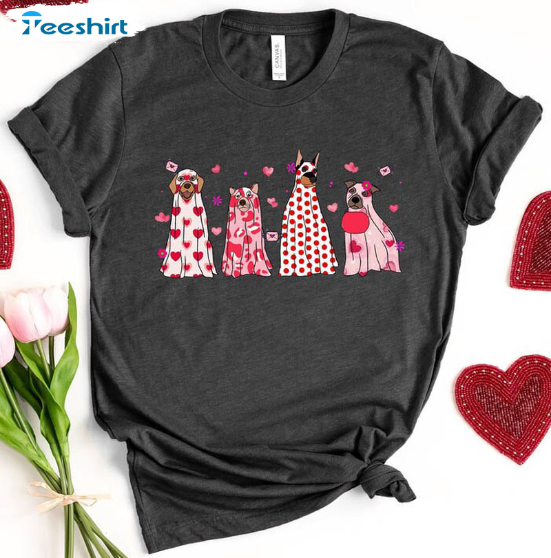 Valentine Dog Trending Shirt, Valentine Cute Long Sleeve Unisex T-shirt