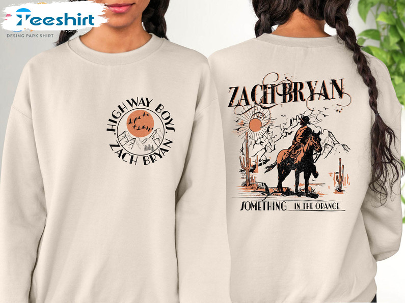 Zach Bryan Something In The Orange Sweatshirt, Highway Boys Concert Long Sleeve Unisex Hoodie