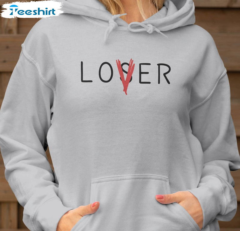 Valentine Day Funny Shirt, Lover Loser Long Sleeve Unisex Hoodie
