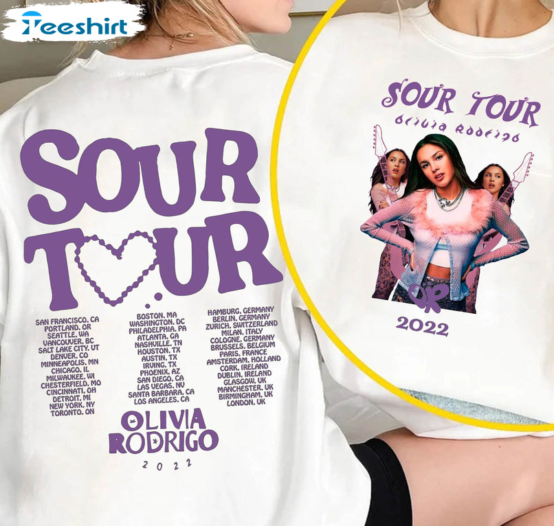 Olivia Rodrigo Sour Tour 2022 Sweatshirt, Vintage Unisex T-shirt Unisex Hoodie