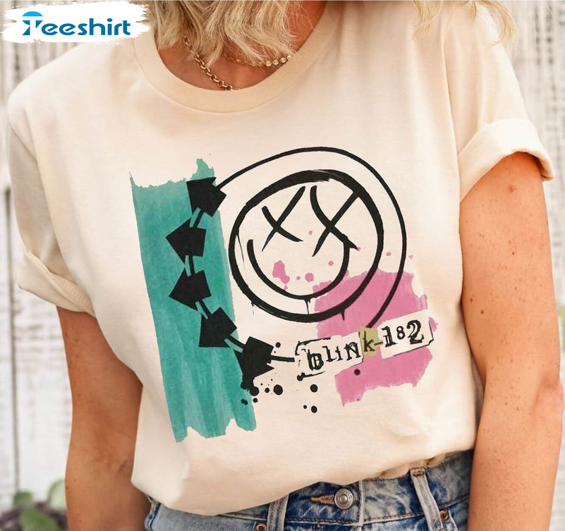 Blink Smile 182 Shirt, Vintage World Tour Unisex Hoodie Sweatshirt