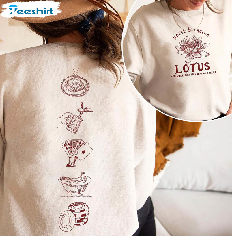 Lotus Hotel And Casino Vintage Shirt, Trending Short Sleeve Unisex Hoodie