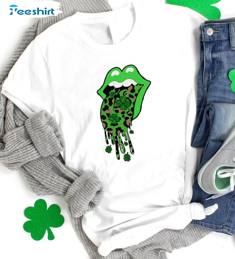 St Patrick Day Leopard Shirt, Trending Unisex Hoodie Crewneck