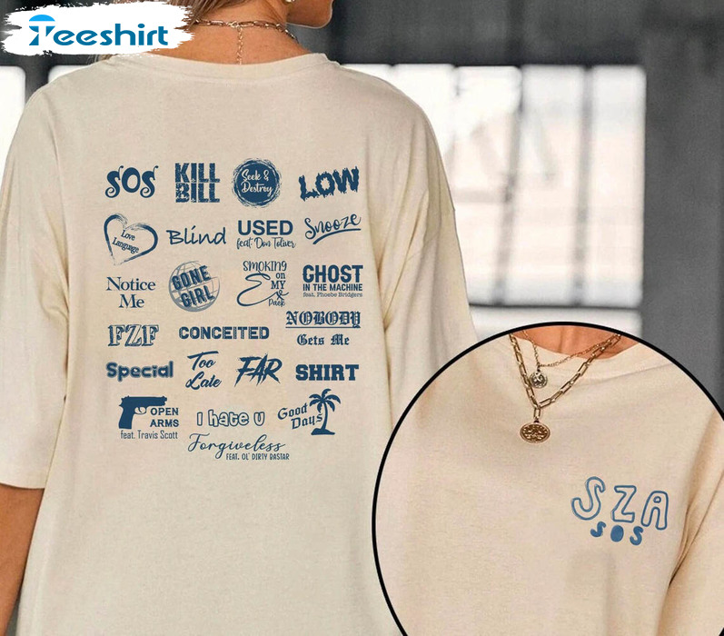 Sza Sos Full Tracklist Shirt, Vintage SOS Album Crewneck Unisex Hoodie