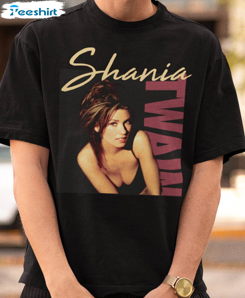 Vintage 90s Shania Twain Shirt, Trending Tee Tops Long Sleeve