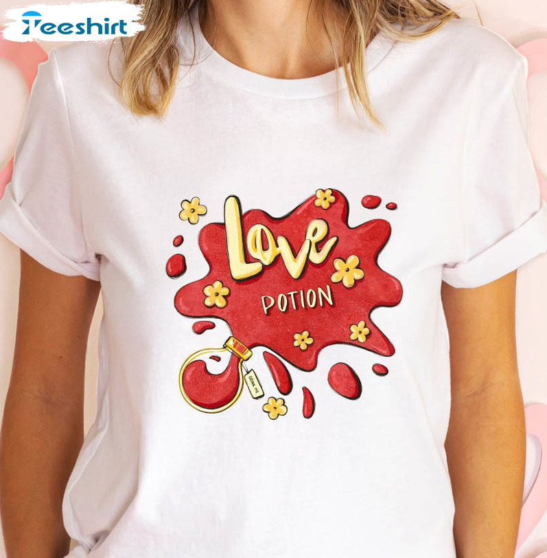 Valentine Love Potion Shirt, Trendy Unisex T-shirt Short Sleeve