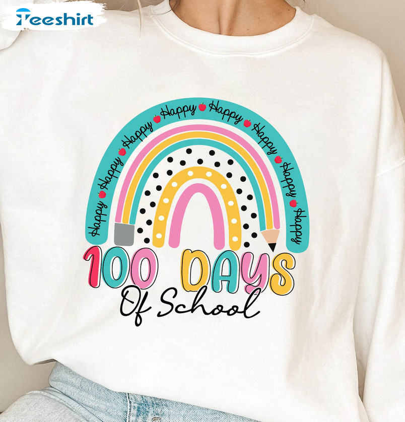 100 Days Of School Vintage Shirt, Teacher Unisex Hoodie Crewneck