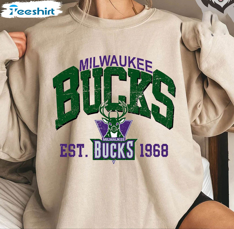 Vintage Milwaukee Basketball Shirt, Milwaukee Bucks Long Sleeve Sweatshirt
