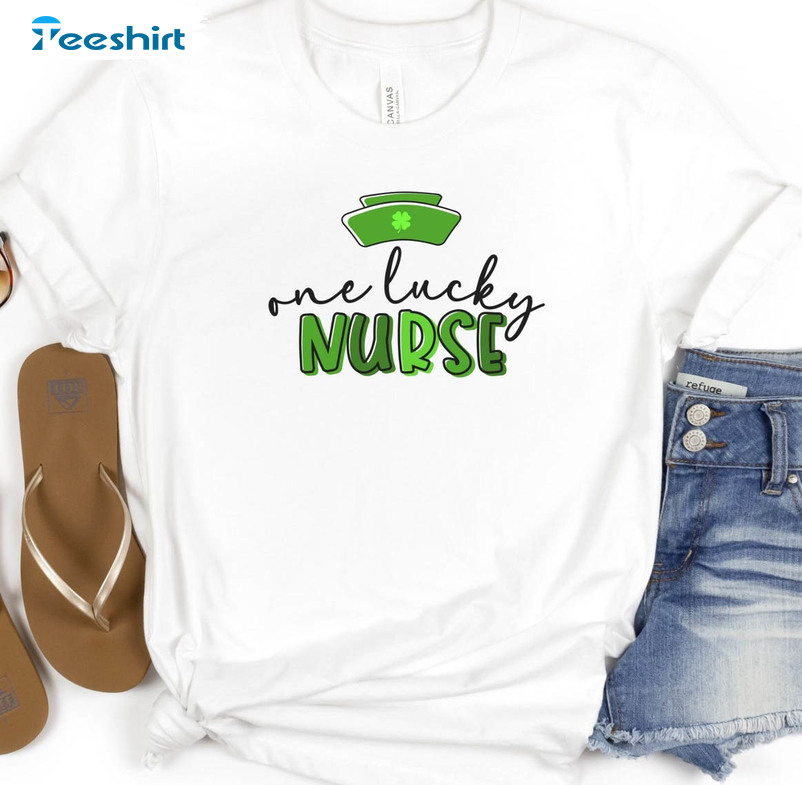 One Lucky Nurse St Patricks Day Shirt, Lucky Nurse Unisex T-shirt Short Sleeve