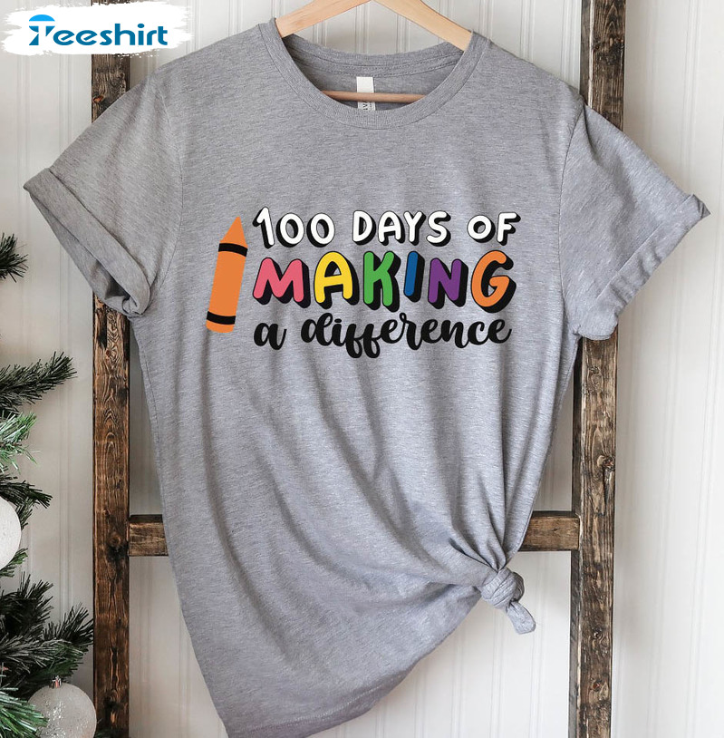 100 Days Of Making Difference Shirt, Vintage Tee Tops Unisex T-shirt