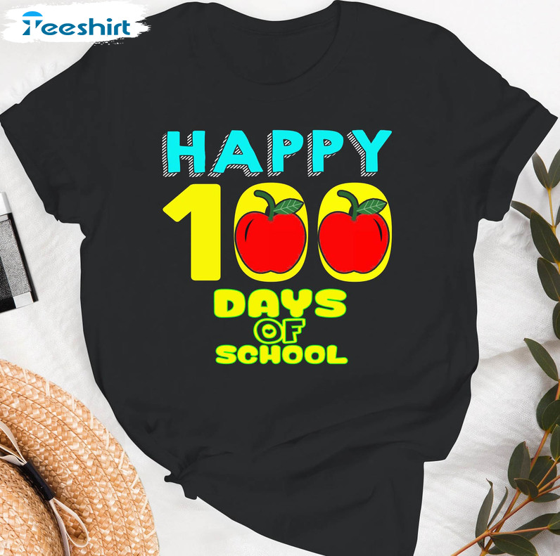 Happy 100 Days Of School Shirt, Student Funny Unisex Hoodie Sweatshirt