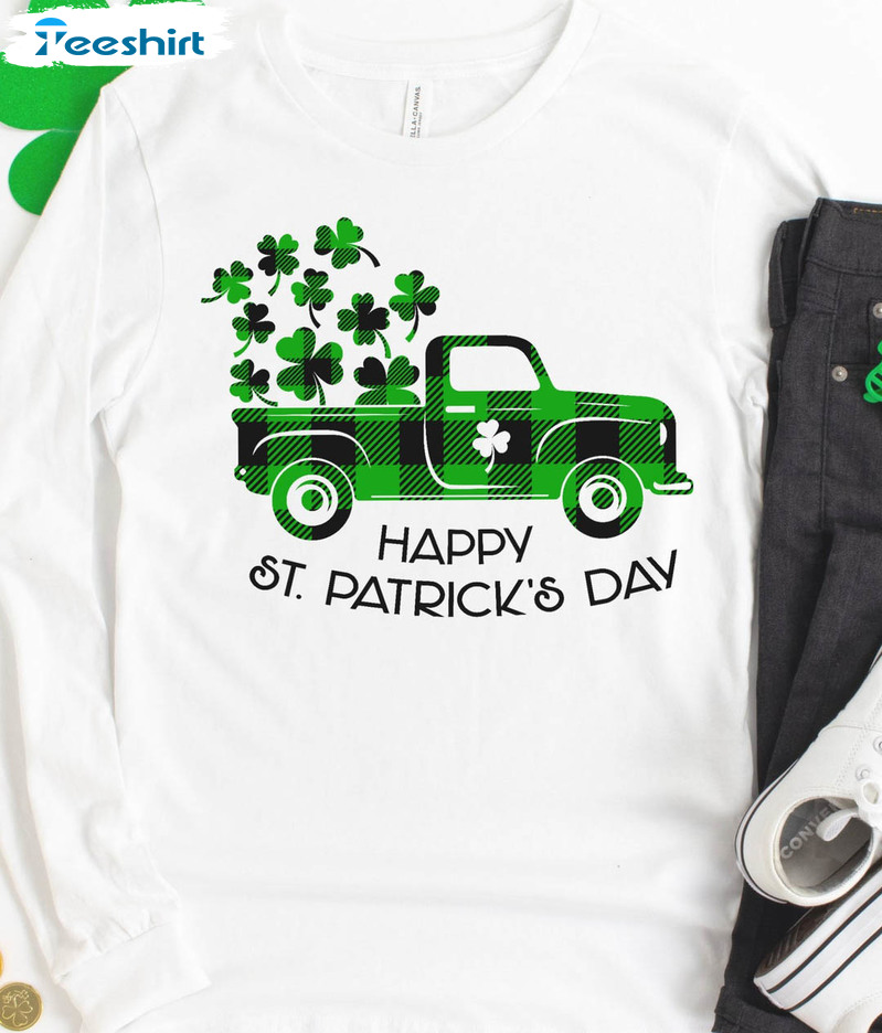 Irish Shamrock Shirt, St Patricks Day Crewneck Unisex Hoodie