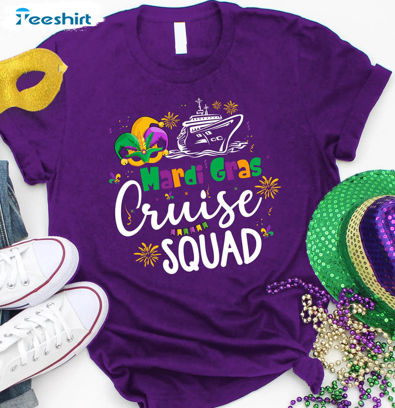 Mardi Gras Cruise Squad Shirt, Family Carnival Long Sleeve Unisex T-shirt