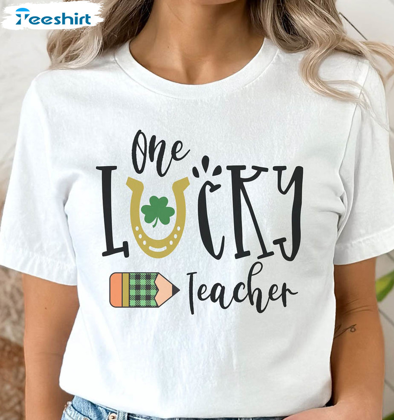 One Lucky Teacher Vintage Shirt, St Patricks Teacher Unisex T-shirt Long Sleeve