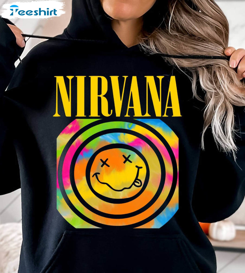 Smiley Rainbow Nirvana Shirt, Preppy Unisex T-shirt Short Sleeve