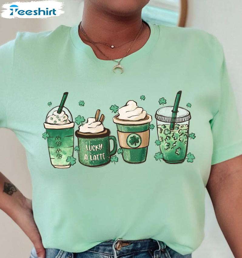 St Patricks Day Vintage Shirt, Coffee Lover Long Sleeve Unisex Hoodie