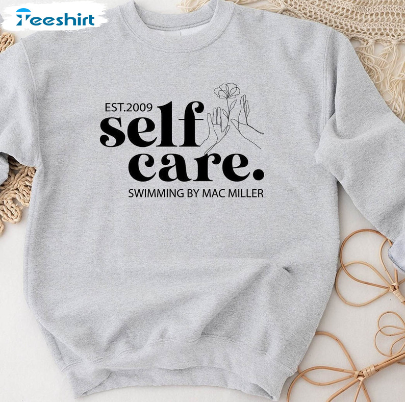Self Care Sweatshirt, Swimming Album Trendy Unisex Hoodie Long Sleeve