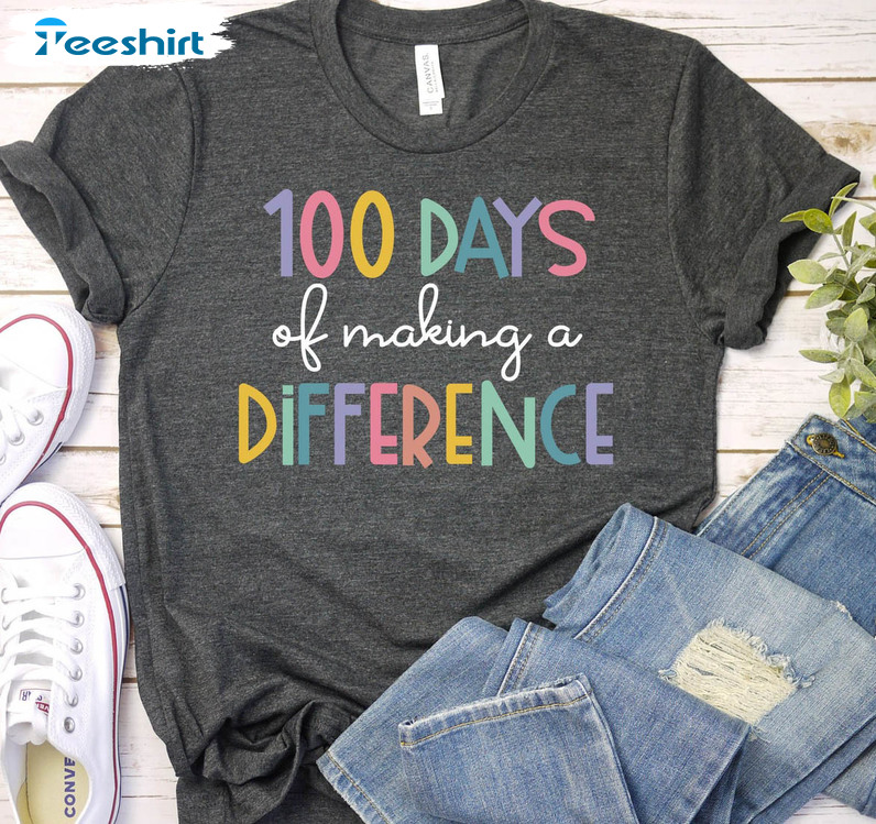 100 Days Of Making Difference Shirt, Paraprofessional Long Sleeve Hoodie