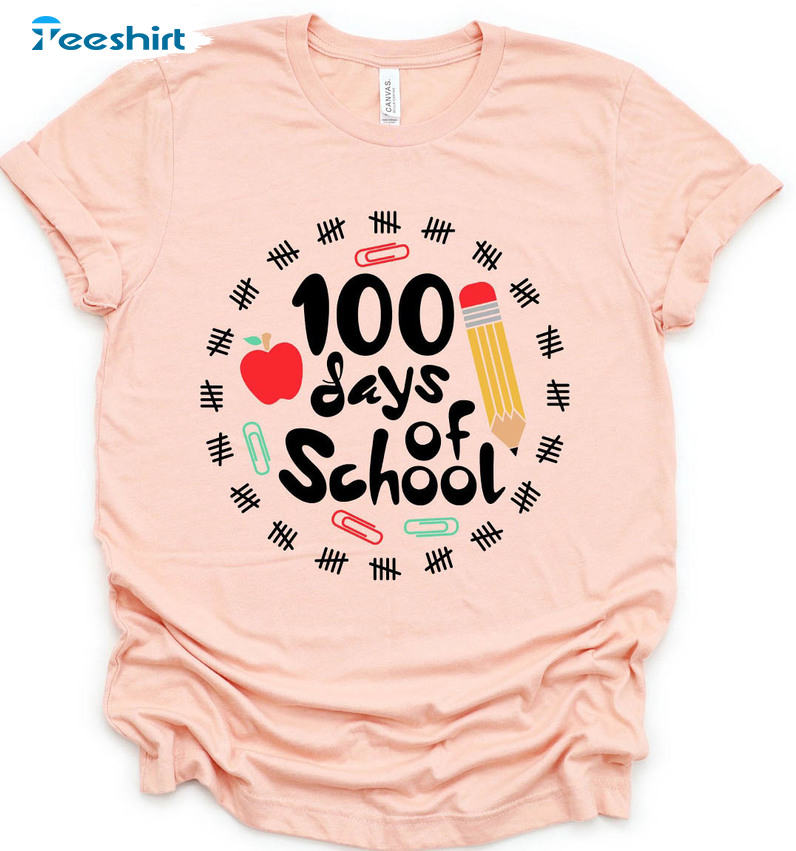 100 Days Of School Teacher Shirt, Vintage Sweatshirt Unisex Hoodie