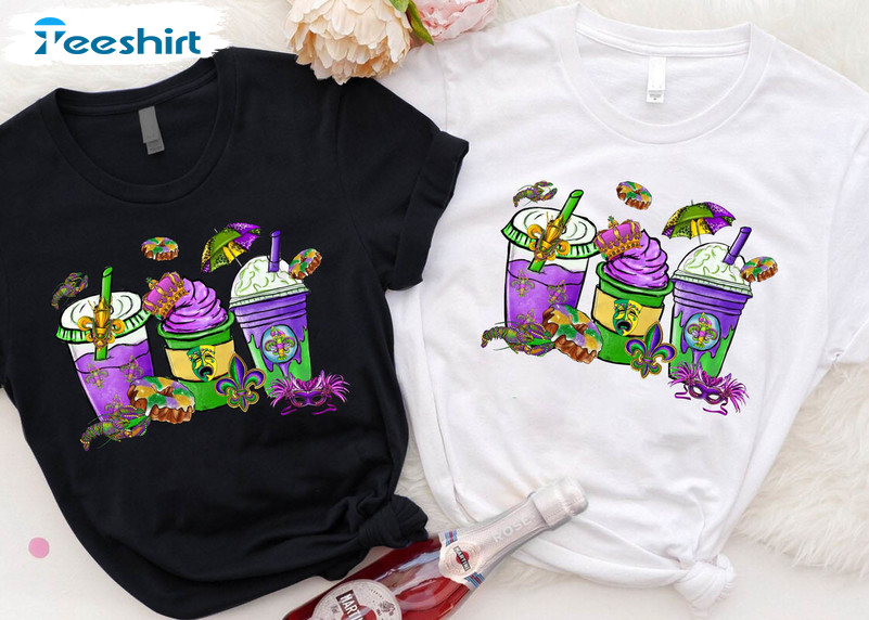 Mardi Gras Coffee Shirt, Mask Mardi Gras Festival Unisex Hoodie Tee Tops