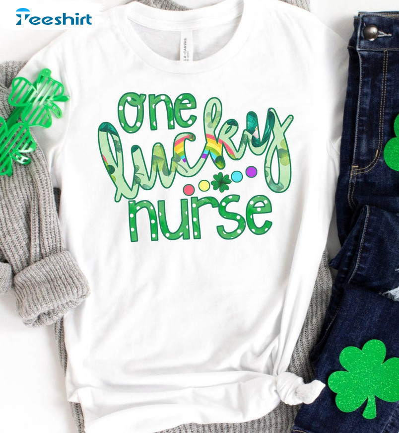 One Lucky Nurse Shirt, Nurse St Patricks Day Short Sleeve Unisex T-shirt