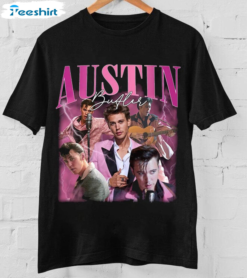 Austin Butler Elvis Shirt, Vintage Music Unisex T-shirt Short Sleeve